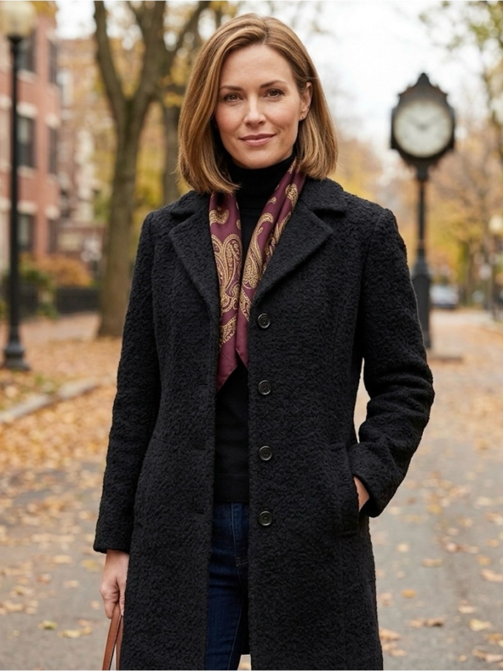 Kristen Blake Wool Blend Black Lined 3 Button Coat Size 6P